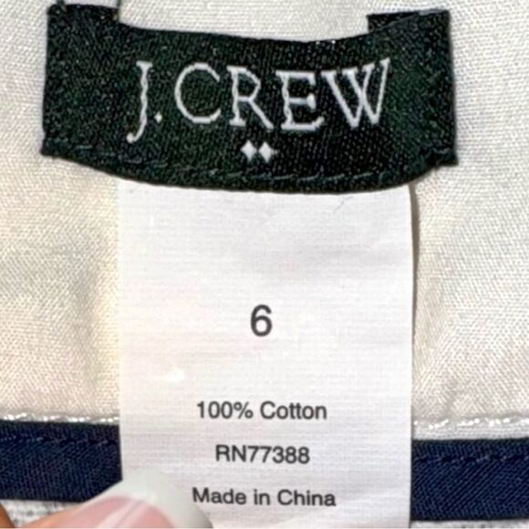 J. Crew Skirt Y2K Ivory Black Anchor Print 100 Cotton Mini Classic Preppy Size 6 - Picture 2 of 16